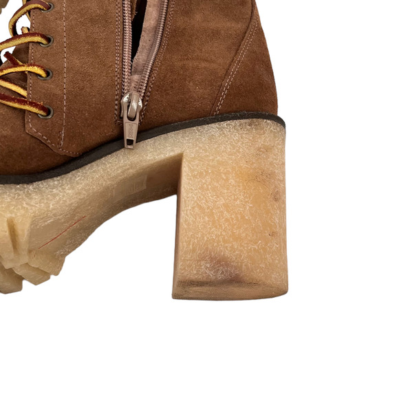 Free people Dylan Lace up boots Chunky Heel Women Size US10/EU40 - Picture 13 of 14